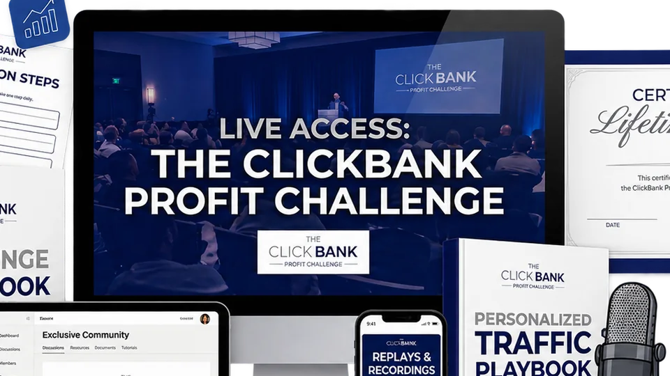 The ClickBank Profit Challenge live access presentation visual